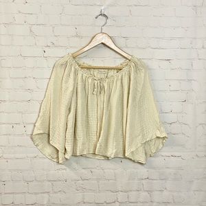 LoveShackFancy Cream Off-Shoulder Top